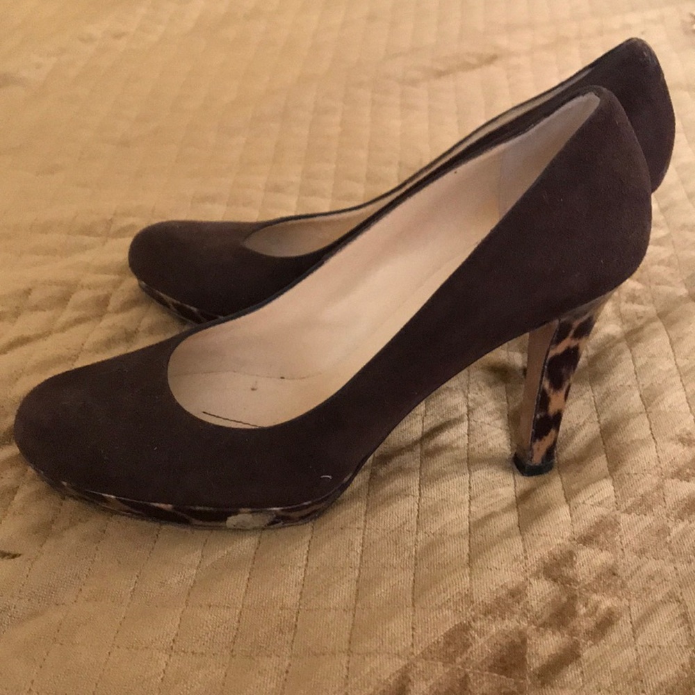 Kate Spade Brown Suede Leopard Heels 5.5B